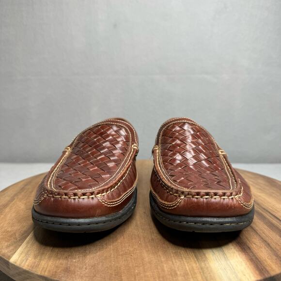 Johnston & Murphy Woven Venetian Leather‎ Loafer Brown Mens Size 8 #25-8344 - Picture 5 of 9